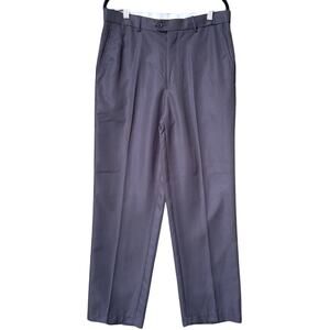 NWT New Alberto Cardinali Mens 34X30 New York Flat Front Black Dress Pants